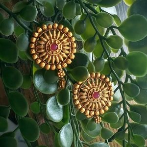 Sun Circle Indian Earrings